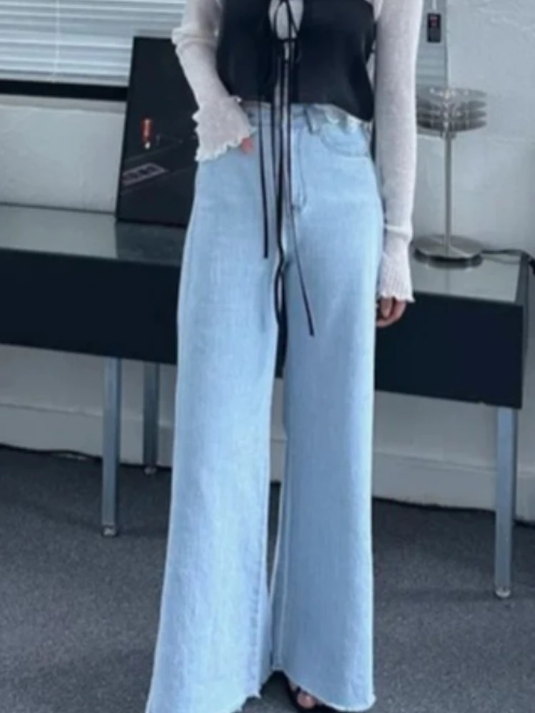 Loose High Waist Bell Bottom Jeans Women's New 2024 Korean Design Patchwork Frayed Casual Long Pants Blue Four Seasons
Loose High Waist Bell Bottom Jeans Women's New 2024 Korean Design Patchwork Frayed Casual Long Pants Blue Four Seasons