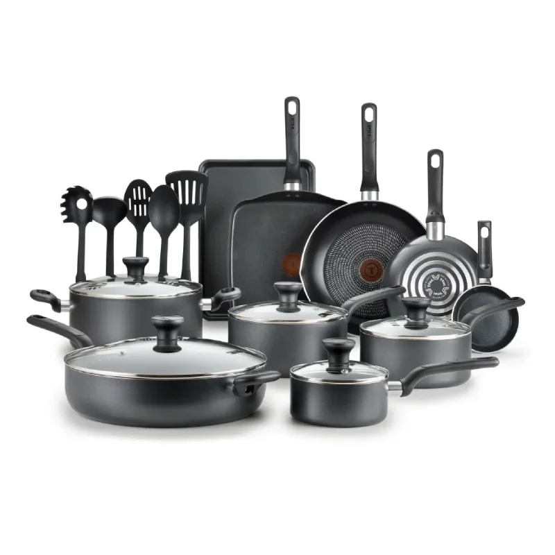 T-fal Easy Care Nonstick Cookware, 20 Piece Set, Grey, Dishwasher Safe Pots and Pans Set Cookware Set Non Stick
T-fal Easy Care Nonstick Cookware, 20 Piece Set, Grey, Dishwasher Safe Pots and Pans Set Cookware Set Non Stick