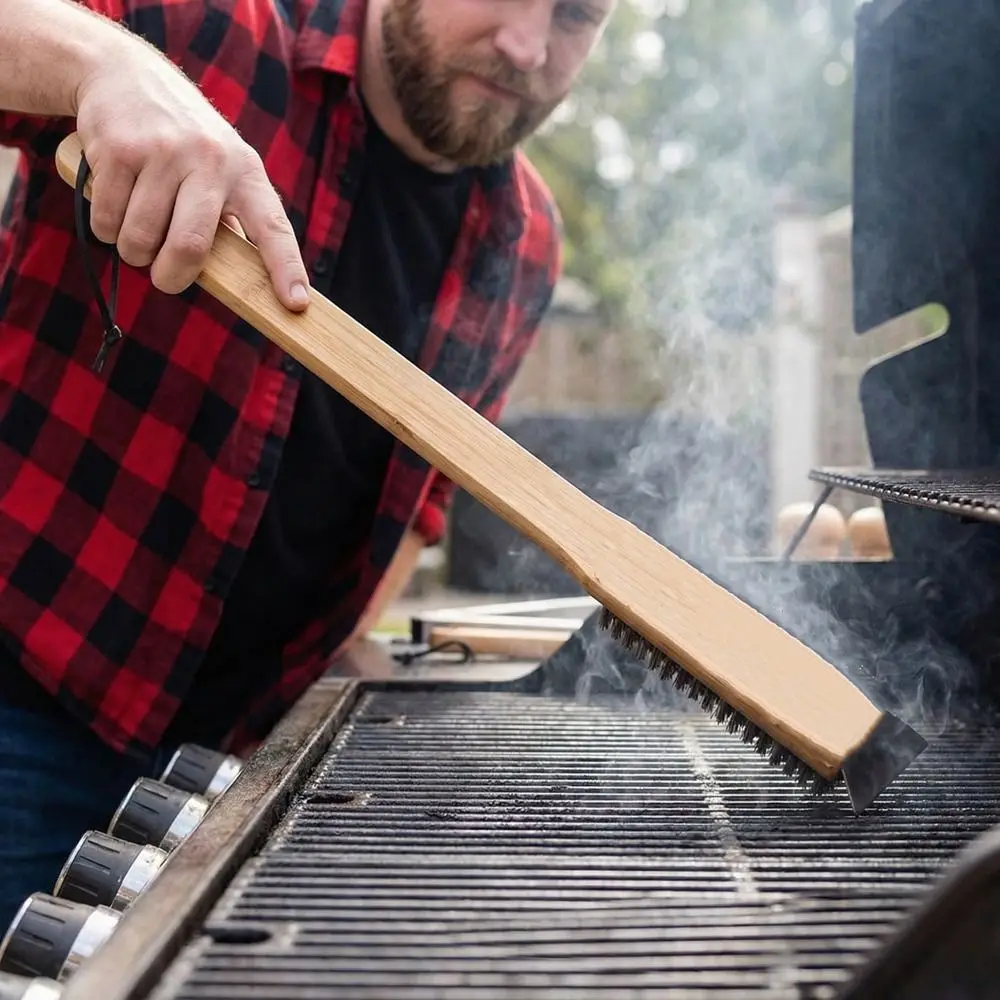 Copper Bristle Grill Cleaning Brush Grill Scraper Wood Handle Oven Cleaner Brush Extended Handle with Lanyard Wire Brush
Copper Bristle Grill Cleaning Brush Grill Scraper Wood Handle Oven Cleaner Brush Extended Handle with Lanyard Wire Brush
