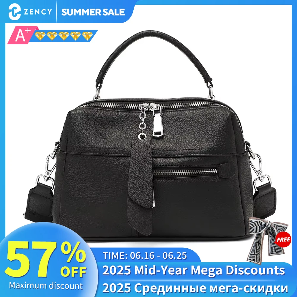 Zency Genuine Leather Handbag Female High Quality Box Bag Classic Fashion Vintage Lady Shoulder Black Crossbody Tote Top-handle
Zency Genuine Leather Handbag Female High Quality Box Bag Classic Fashion Vintage Lady Shoulder Black Crossbody Tote Top-handle