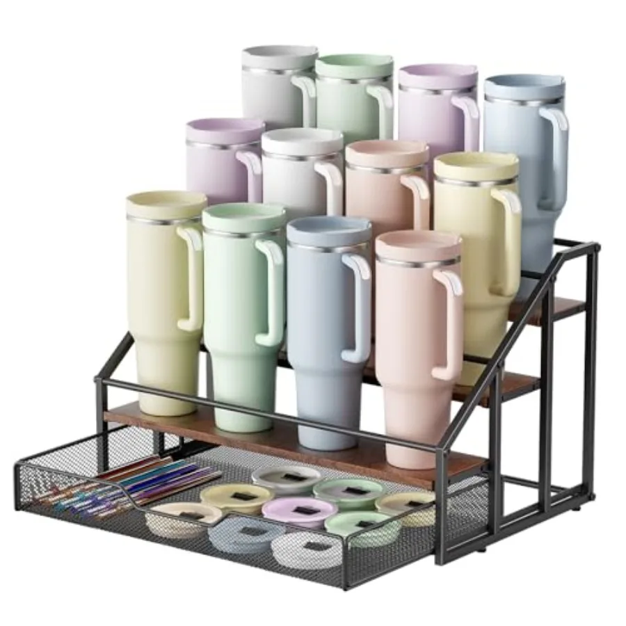 Water Bottle Organizer for Stanley, 4-Tier 12 Bottles Rack with Storage Basket for Cup Accessories, Large Tumbler Holder Stand,
Water Bottle Organizer for Stanley, 4-Tier 12 Bottles Rack with Storage Basket for Cup Accessories, Large Tumbler Holder Stand,
