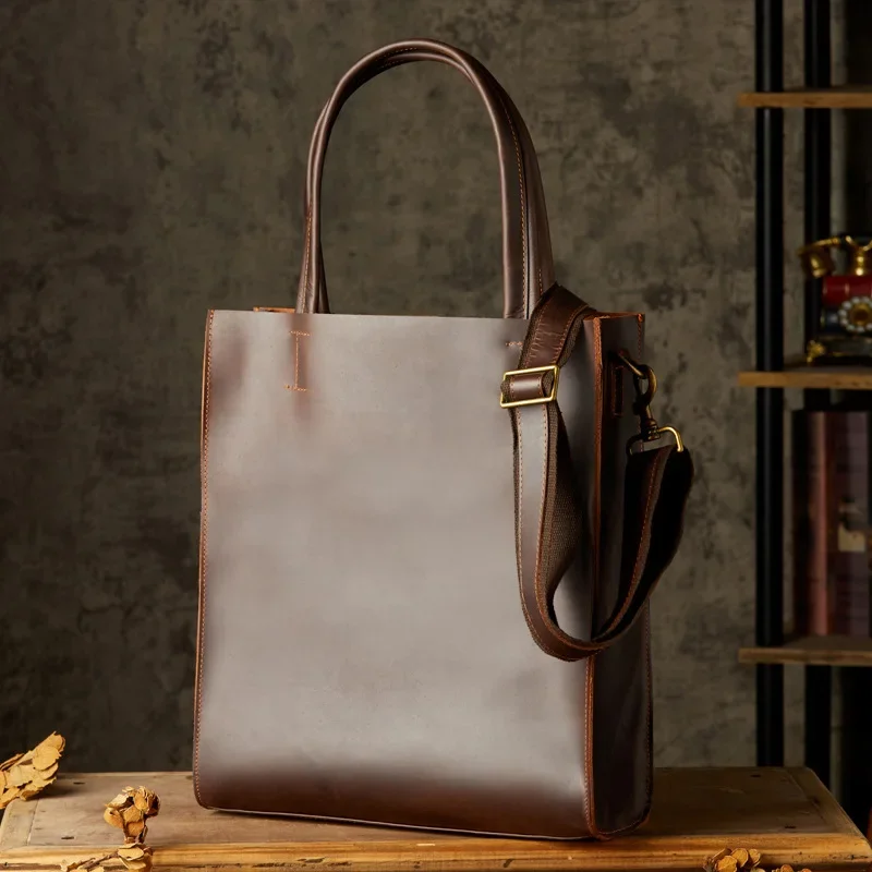 Vintage Genuine Leather Totes Men First Layer Cowhide Leather Shoulder Bag Retro Crazy Horse Leather Handbag Handmade Briefcase
Vintage Genuine Leather Totes Men First Layer Cowhide Leather Shoulder Bag Retro Crazy Horse Leather Handbag Handmade Briefcase