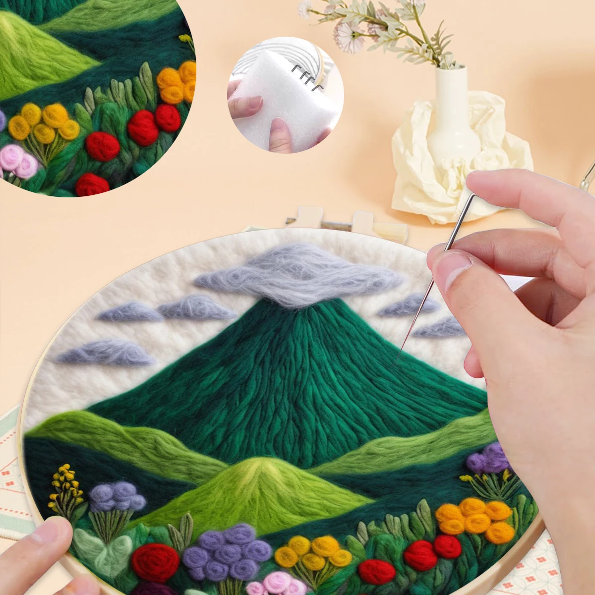 SDOYUNO Wool Felt Painting Kit Landscape Diy Set Felting Kits For Beginners Diy Craft Package Adult Needlework felt Sewing Kit
SDOYUNO Wool Felt Painting Kit Landscape Diy Set Felting Kits For Beginners Diy Craft Package Adult Needlework felt Sewing Kit