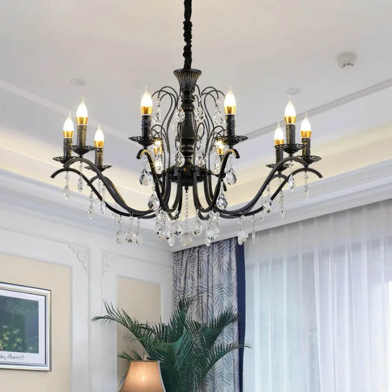 Vintage Black Iron Chandelier, Living Room, Dining Room Crystal Candle Chandelier, Nordic Luxury Decorative Chandelier Lighting
Vintage Black Iron Chandelier, Living Room, Dining Room Crystal Candle Chandelier, Nordic Luxury Decorative Chandelier Lighting