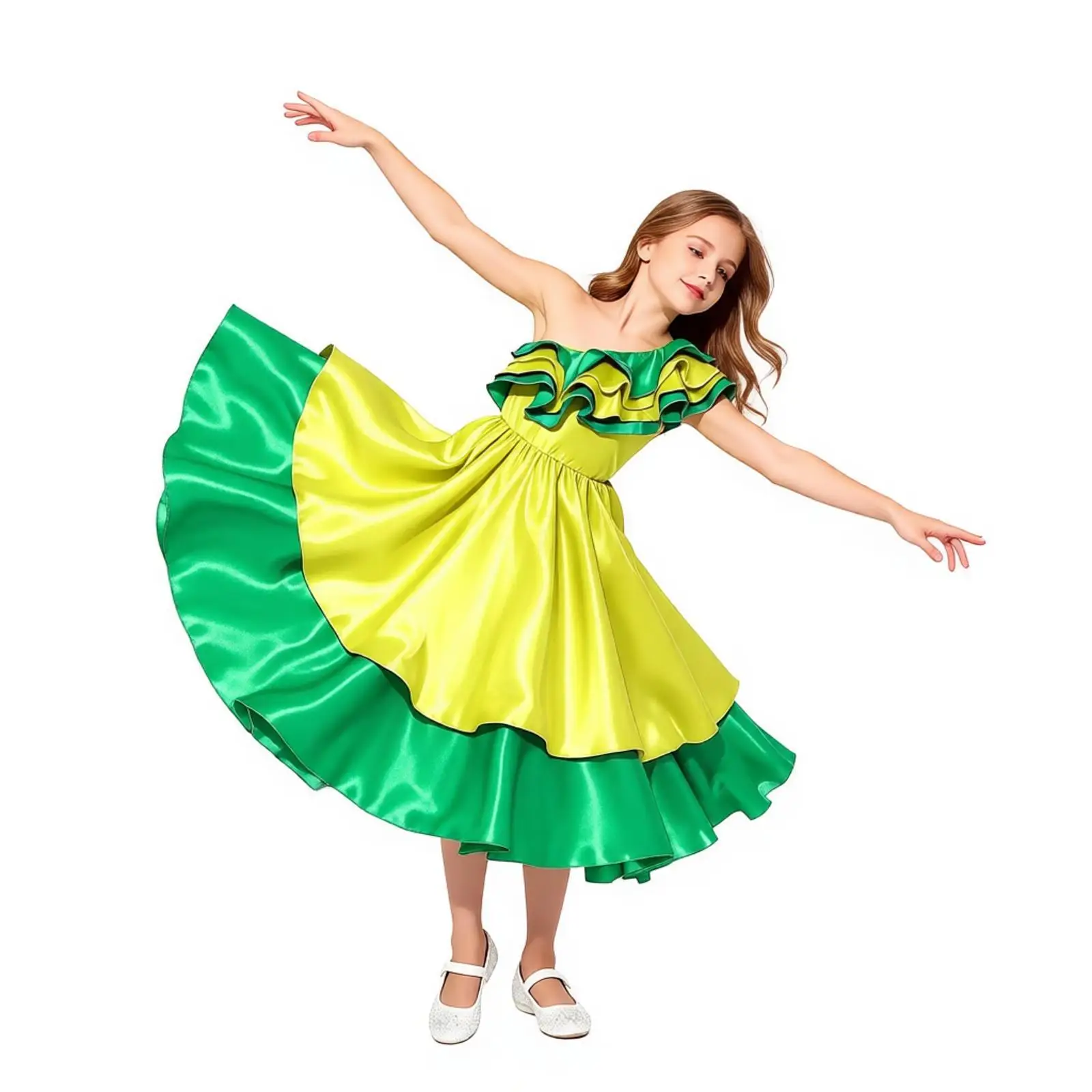 Ethnic-style Cosplay Brazilian One-shoulder Ruffled Cosplay Tutu Dress for Latin Flamenco Dance Competition Stage Performance
Ethnic-style Cosplay Brazilian One-shoulder Ruffled Cosplay Tutu Dress for Latin Flamenco Dance Competition Stage Performance