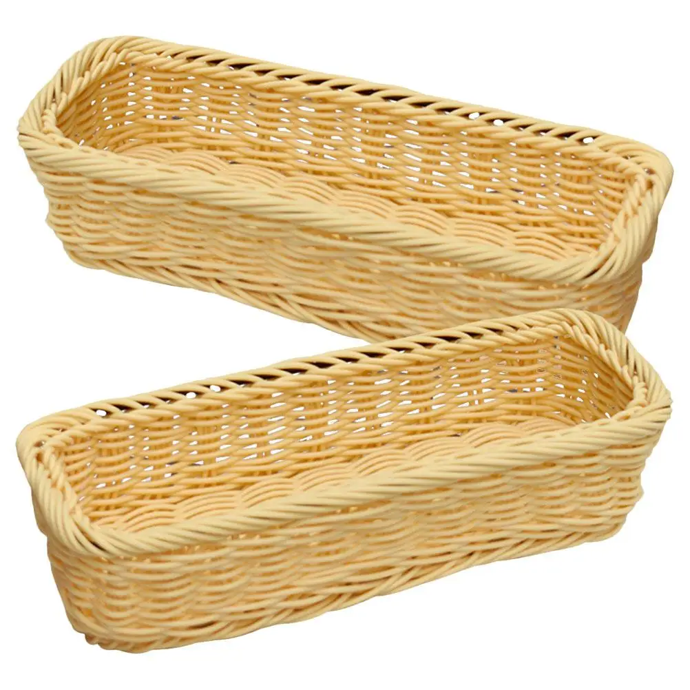 2pcs Household Woven Box Kitchen Basket Cutlery Organizer Beige Color Plastic Storage Solution Multipurpose Baskets
2pcs Household Woven Box Kitchen Basket Cutlery Organizer Beige Color Plastic Storage Solution Multipurpose Baskets