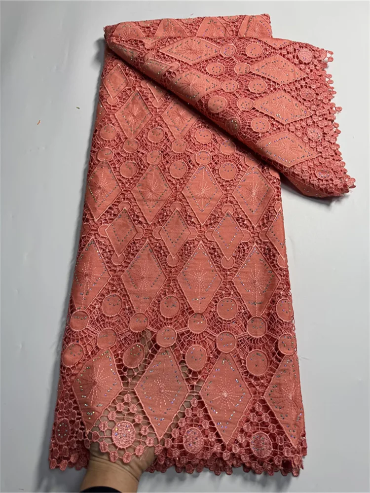 Nigerian Cotton Lace Fabric 5 Yards High Quality Swiss Voile Stones Lace Fabric African For Women Birthday Party Dress TS23
Nigerian Cotton Lace Fabric 5 Yards High Quality Swiss Voile Stones Lace Fabric African For Women Birthday Party Dress TS23