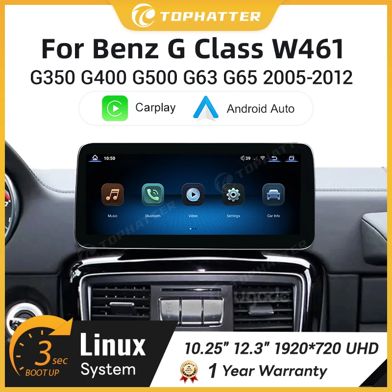 12.3" Wireless CarPlay Touch Screen For Mercedes Benz G Class G350 G400 G500 W461 2005-2012 Car Multimedia Player Radio GPS Navi
12.3" Wireless CarPlay Touch Screen For Mercedes Benz G Class G350 G400 G500 W461 2005-2012 Car Multimedia Player Radio GPS Navi