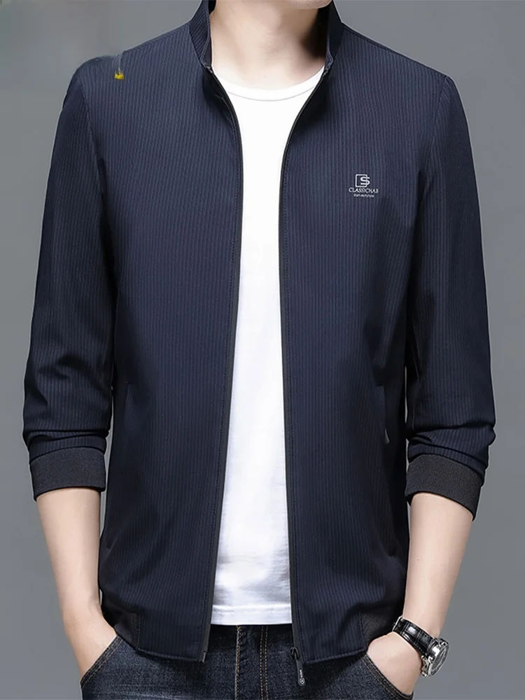 Мужская повседневная куртка-жакет на весну-осень для мужчин среднего возраста, с воротником-стойкой, свободного кроя, универсальная
Мужская повседневная куртка-жакет на весну-осень для мужчин среднего возраста, с воротником-стойкой, свободного кроя, универсальная