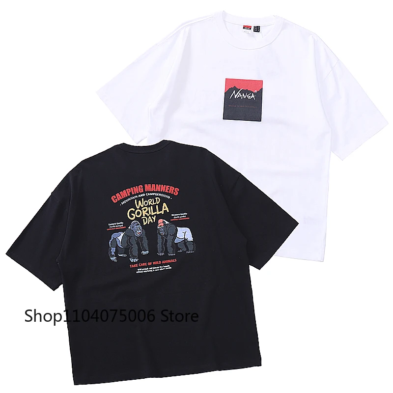 Nanga Cotton Men's T-Shirt with Gorilla Print Casual Loose Fit Sport Short Sleeve Summer Top
Nanga Cotton Men's T-Shirt with Gorilla Print Casual Loose Fit Sport Short Sleeve Summer Top
