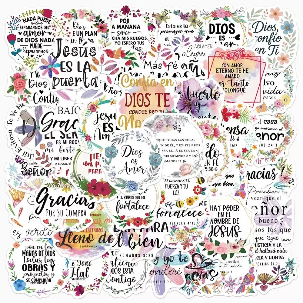 50pcs Spanish Bible Motivational Stickers Cute Exquisite Materials Decal Phone Laptop Suitcases Water Cup Waterproof Sticker
50pcs Spanish Bible Motivational Stickers Cute Exquisite Materials Decal Phone Laptop Suitcases Water Cup Waterproof Sticker