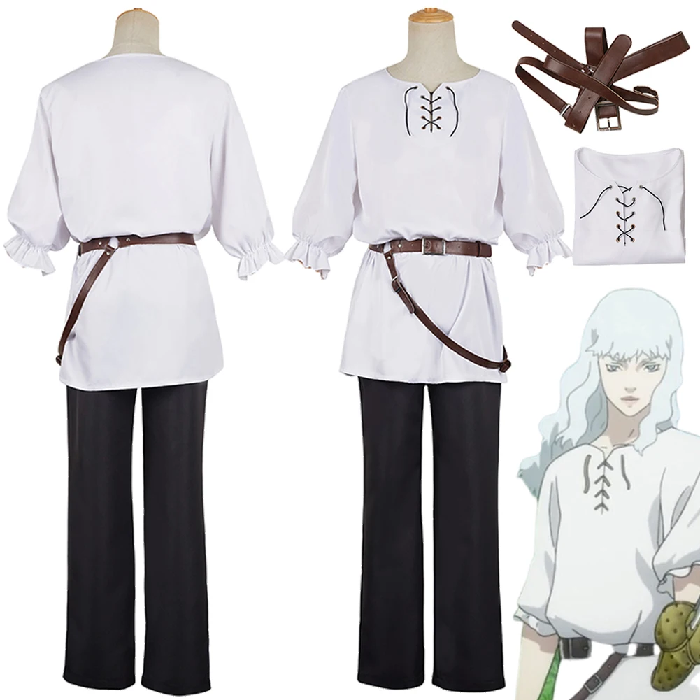 Anime Berserker Griffith Cosplay Adult Costume White Shirts Top Belt Pants Full Set Women Men Disguise Halloween Carnival Suit
Anime Berserker Griffith Cosplay Adult Costume White Shirts Top Belt Pants Full Set Women Men Disguise Halloween Carnival Suit