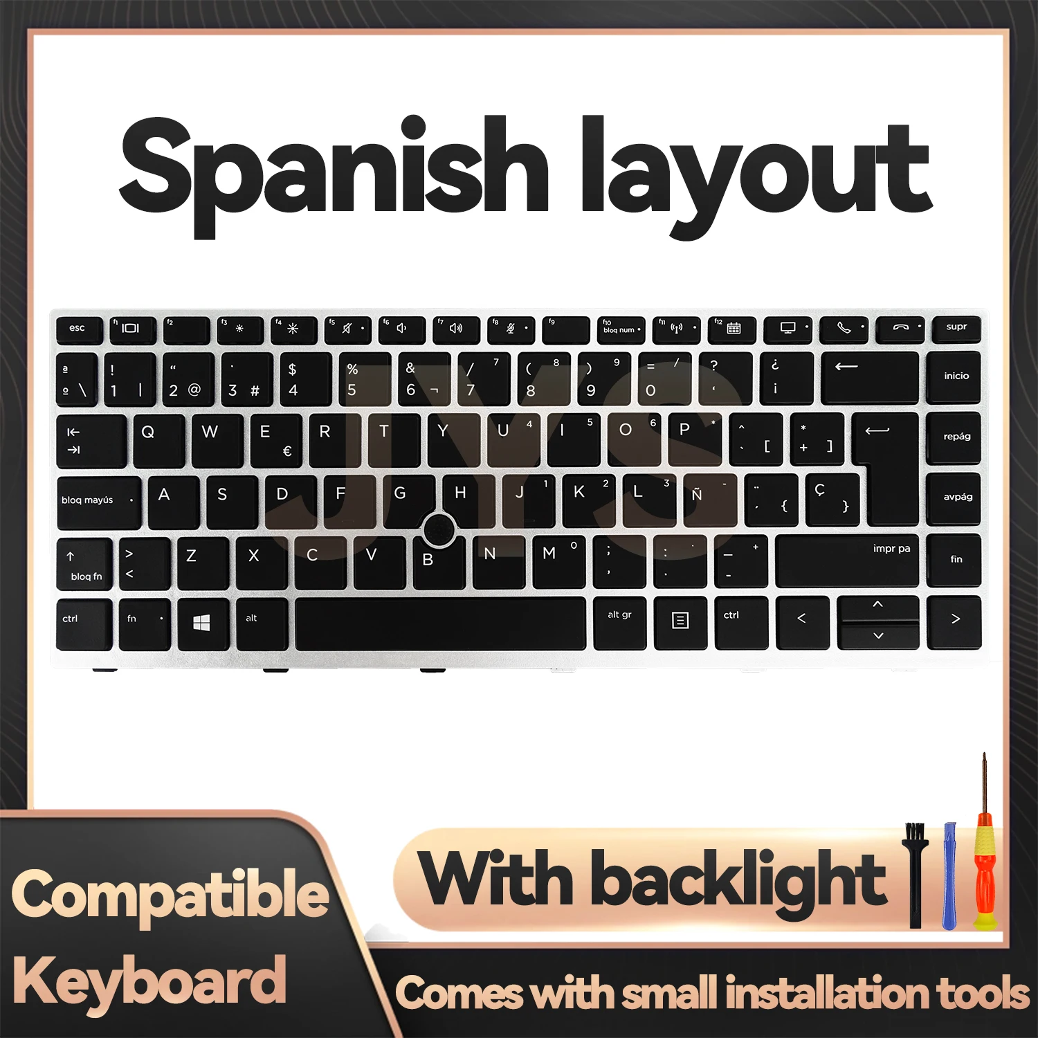 Suitable for HP EliteBook 840 G5/840 G6/846 G5/745 G5/ZBook 14u G5 laptop replacement keyboard with backlit Spanish layout
Suitable for HP EliteBook 840 G5/840 G6/846 G5/745 G5/ZBook 14u G5 laptop replacement keyboard with backlit Spanish layout