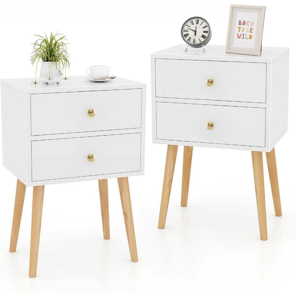 Nightstand, Mid-Century Bedside Table, End Table with Solid Wood Support Legs for Small Spaces & Bedroom
Nightstand, Mid-Century Bedside Table, End Table with Solid Wood Support Legs for Small Spaces & Bedroom