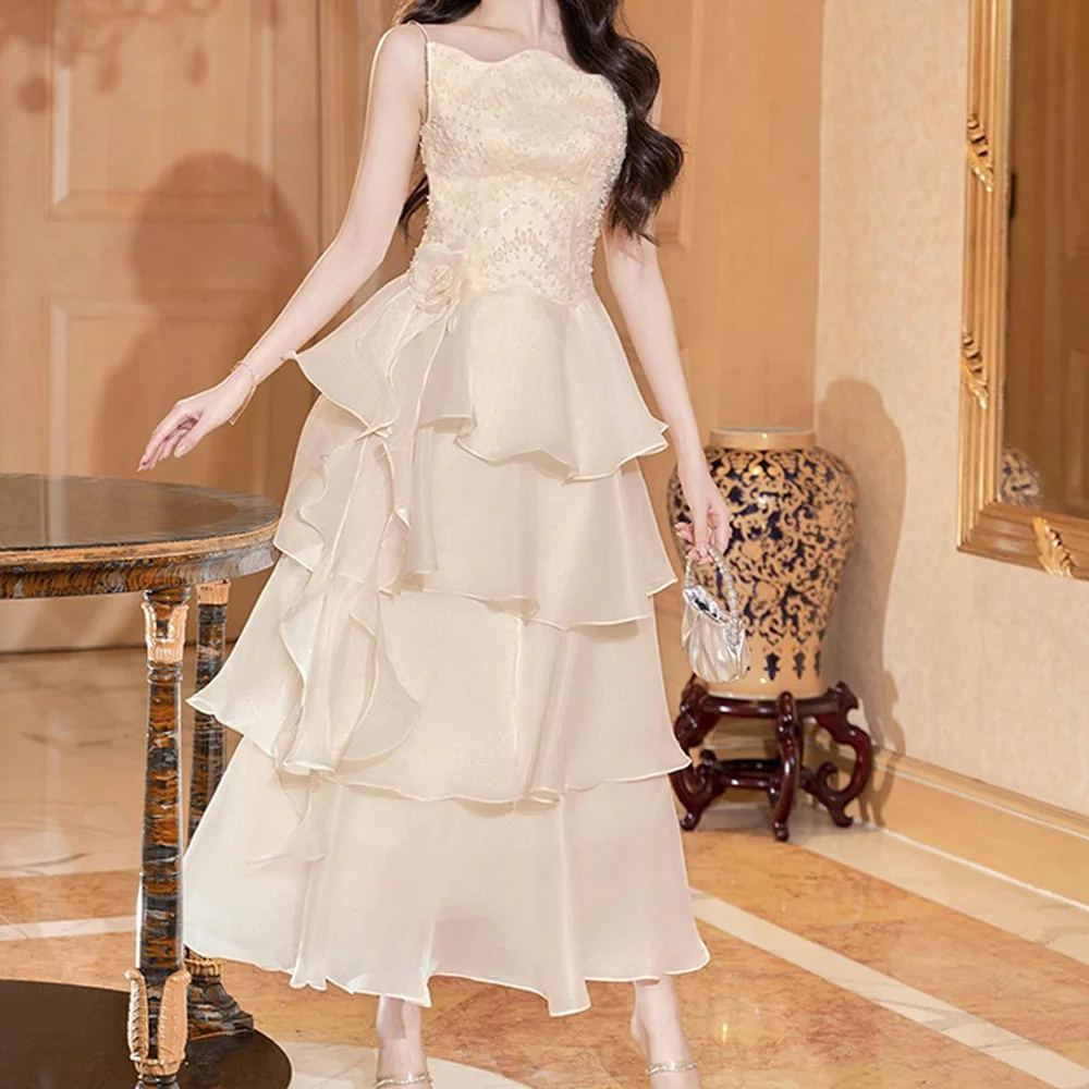 Spaghetti Straps Straight Pleats Sleeveless Ankle Length Solid Color Elegant Party Dresses Woman Tiered Bespoke Occasion Gowns
Spaghetti Straps Straight Pleats Sleeveless Ankle Length Solid Color Elegant Party Dresses Woman Tiered Bespoke Occasion Gowns