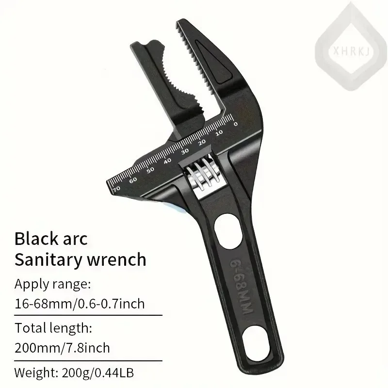 Для многофункционального ключа с короткой ручкой 16-68 мм и регулируемым ключом для ванной комнаты с большим отверстием - экономит расстояние, прямая ручка, черный
Для многофункционального ключа с короткой ручкой 16-68 мм и регулируемым ключом для ванной комнаты с большим отверстием - экономит расстояние, прямая ручка, черный