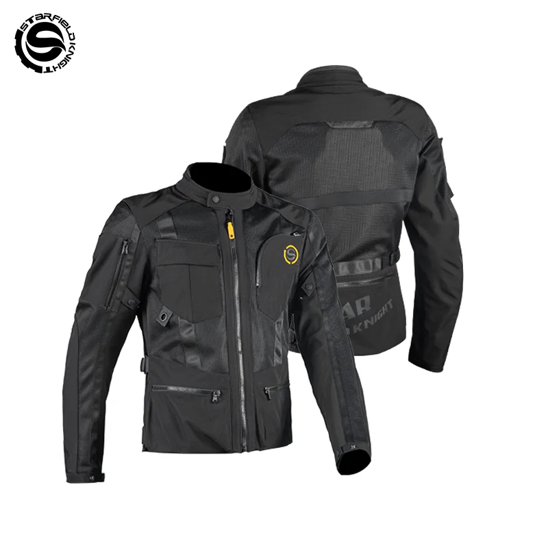SFK Spring&Summer Men's Women Riding Equipment Clothing Mesh Breathable Black Motorcycle Jacket With CE Protective Accessories
SFK Spring&Summer Men's Women Riding Equipment Clothing Mesh Breathable Black Motorcycle Jacket With CE Protective Accessories