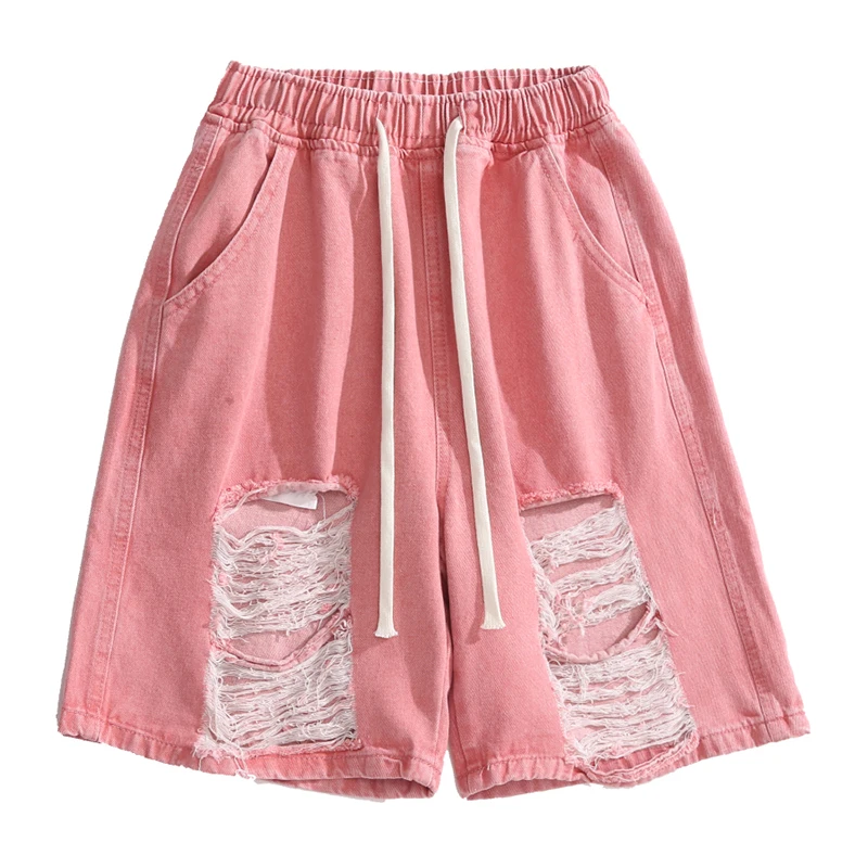 Men Denim Ripped Shorts Summer New American High Street Casual Loose Solid Knee Length Pants Women Fashion Versatile Trousers
Men Denim Ripped Shorts Summer New American High Street Casual Loose Solid Knee Length Pants Women Fashion Versatile Trousers