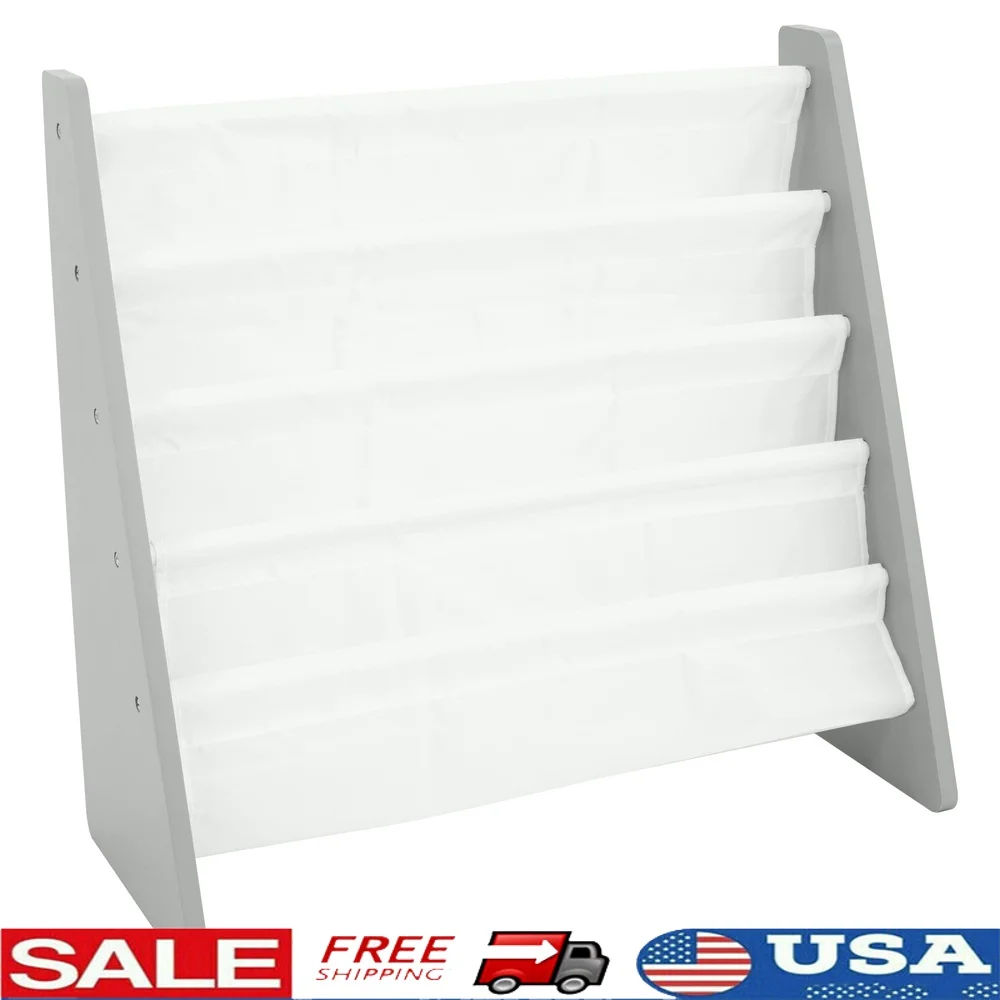 Kids Bookshelf 4 Tier Storage Organizer Easy Access Grey Wood Fabric Pockets Ideal Toddlers 3 to 8 Years Old
Kids Bookshelf 4 Tier Storage Organizer Easy Access Grey Wood Fabric Pockets Ideal Toddlers 3 to 8 Years Old