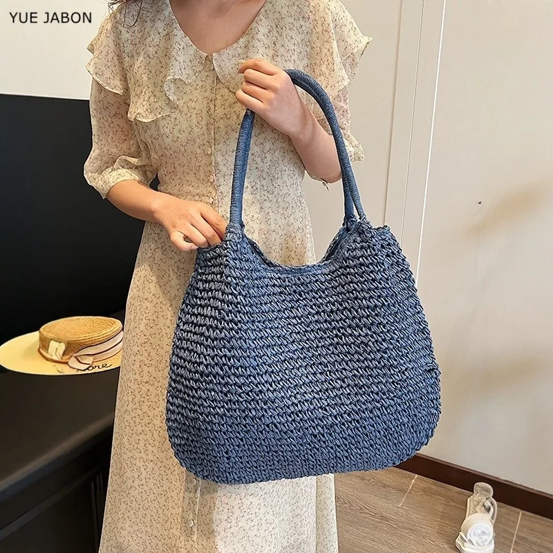 Blue Women Straw Bag Tote Handbag Large Capacity Vintage Shoulder Bag Simple Open Pocket Weaving Handbag Ladies Summer Daily Bag
Blue Women Straw Bag Tote Handbag Large Capacity Vintage Shoulder Bag Simple Open Pocket Weaving Handbag Ladies Summer Daily Bag