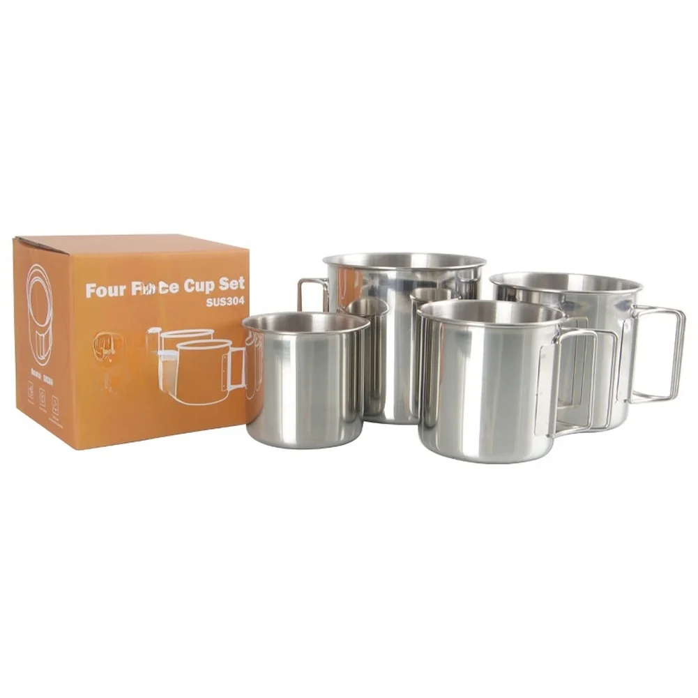 Lightweight Stainless Steel 304 Camping Cup Set with Foldable Handles for Easy Transport During Outdoor Adventures
Lightweight Stainless Steel 304 Camping Cup Set with Foldable Handles for Easy Transport During Outdoor Adventures