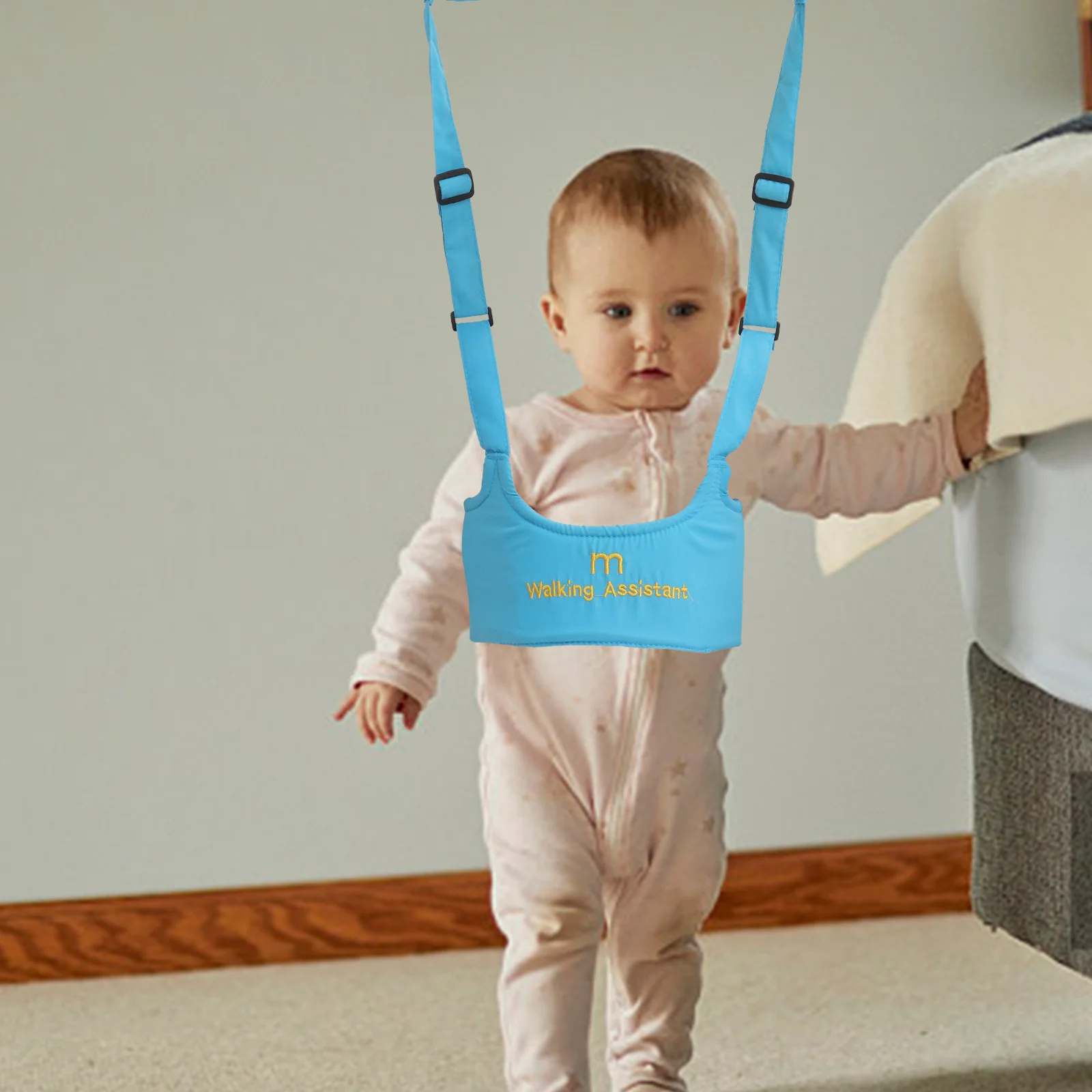 Baby Walker Helper Soft Cotton Handheld Belt Adjustable Length Safe Walking Harness Protective Learning Assistant Blue
Baby Walker Helper Soft Cotton Handheld Belt Adjustable Length Safe Walking Harness Protective Learning Assistant Blue