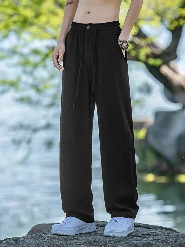Men's Summer Casual Straight Leg Linen Pants Loose Fit Comfortable Harlan Trousers Faionable Loose Polyester Fabric
Men's Summer Casual Straight Leg Linen Pants Loose Fit Comfortable Harlan Trousers Faionable Loose Polyester Fabric