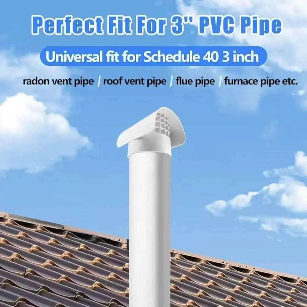 Schedule 40 PVC Radon Exhaust Vent Cover Weather Resistant Shell Fine Filter Screen Vent Cap Reserved Mounting Holes
Schedule 40 PVC Radon Exhaust Vent Cover Weather Resistant Shell Fine Filter Screen Vent Cap Reserved Mounting Holes