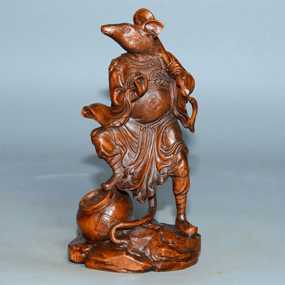 Chinese Natural Boxwood Carved Exquisite Mouse Statue Sculpture Decor Art Gift
Chinese Natural Boxwood Carved Exquisite Mouse Statue Sculpture Decor Art Gift