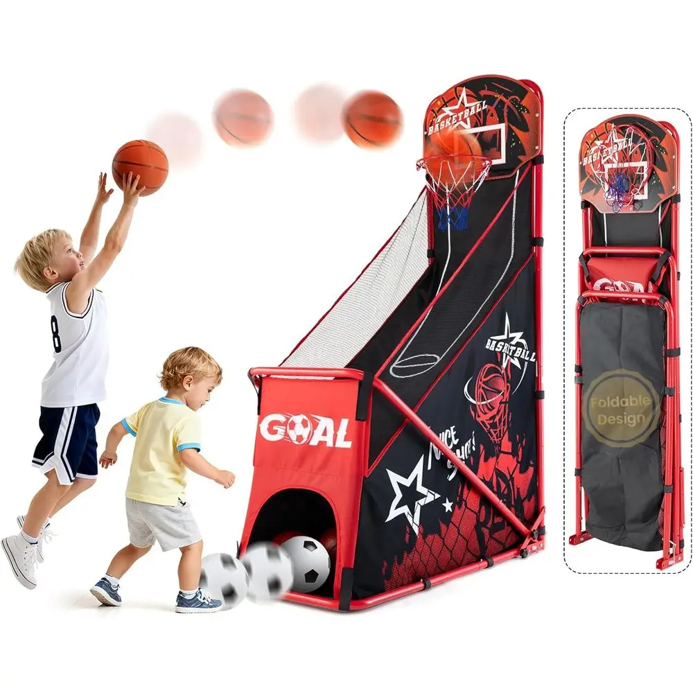 Portable Basketball & Soccer Goal Set for Kids: Indoor/Outdoor Play Toy for Ages 3-12 with Air Pump & 3 Balls
Portable Basketball & Soccer Goal Set for Kids: Indoor/Outdoor Play Toy for Ages 3-12 with Air Pump & 3 Balls