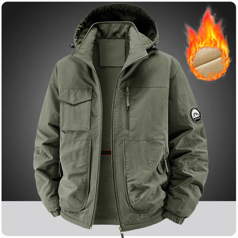 Men's Fleece Warm multi-pocket Cargo Coats Men Thick Waterproof Jacket Winter Men Thermal Windbreaker Hooded Overcoats Clothing
Men's Fleece Warm multi-pocket Cargo Coats Men Thick Waterproof Jacket Winter Men Thermal Windbreaker Hooded Overcoats Clothing