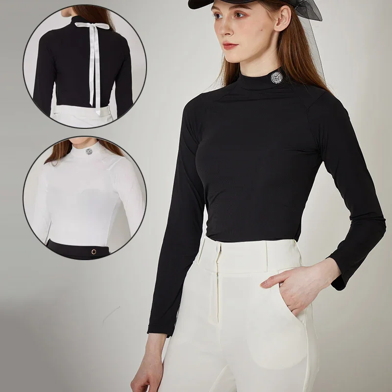 Seraphic Women Sunproof Long Sleeve Golf Shirt Korean Style Silk Ribbon Slim Golf Tops Ladies Stand Collar Elastic Sport Shirt
Seraphic Women Sunproof Long Sleeve Golf Shirt Korean Style Silk Ribbon Slim Golf Tops Ladies Stand Collar Elastic Sport Shirt