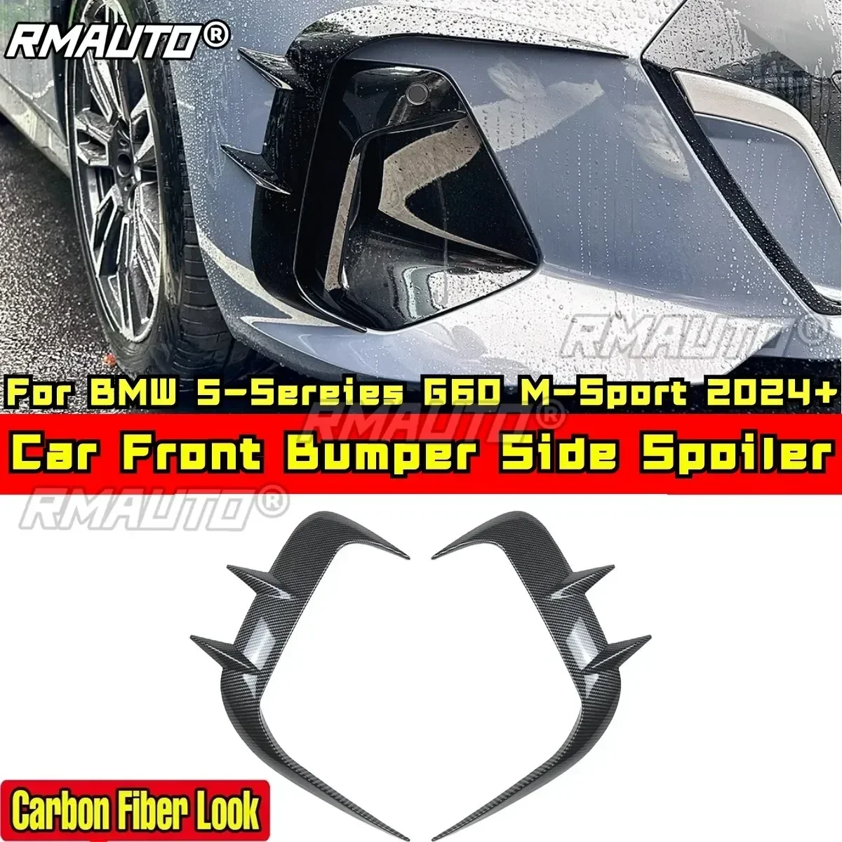 For BMW 5-Sereies G60 2024+ Rear Car Front Bumper Side Spoiler Glossy Black M-Sport Style Air Blade Exterior Part Tunning Part
For BMW 5-Sereies G60 2024+ Rear Car Front Bumper Side Spoiler Glossy Black M-Sport Style Air Blade Exterior Part Tunning Part