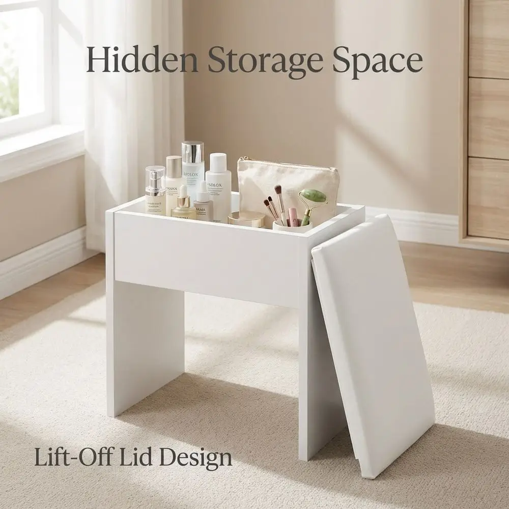 Small Vanity Stool Features Storage And Comes With A Soft Cushion. Made In White, Its Suitable For Small Spaces, Living Rooms,
Small Vanity Stool Features Storage And Comes With A Soft Cushion. Made In White, Its Suitable For Small Spaces, Living Rooms,