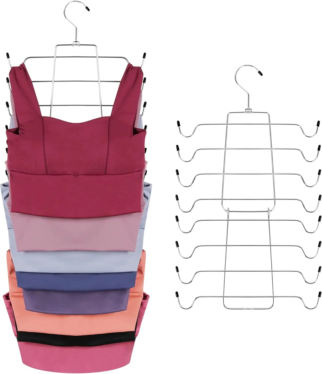 2 Pack Tank Top Hanger Space Saving, Bra Hangers for Closet Organizer with 16 Hooks, Metal Closet Organizers and Storage, Silver
2 Pack Tank Top Hanger Space Saving, Bra Hangers for Closet Organizer with 16 Hooks, Metal Closet Organizers and Storage, Silver