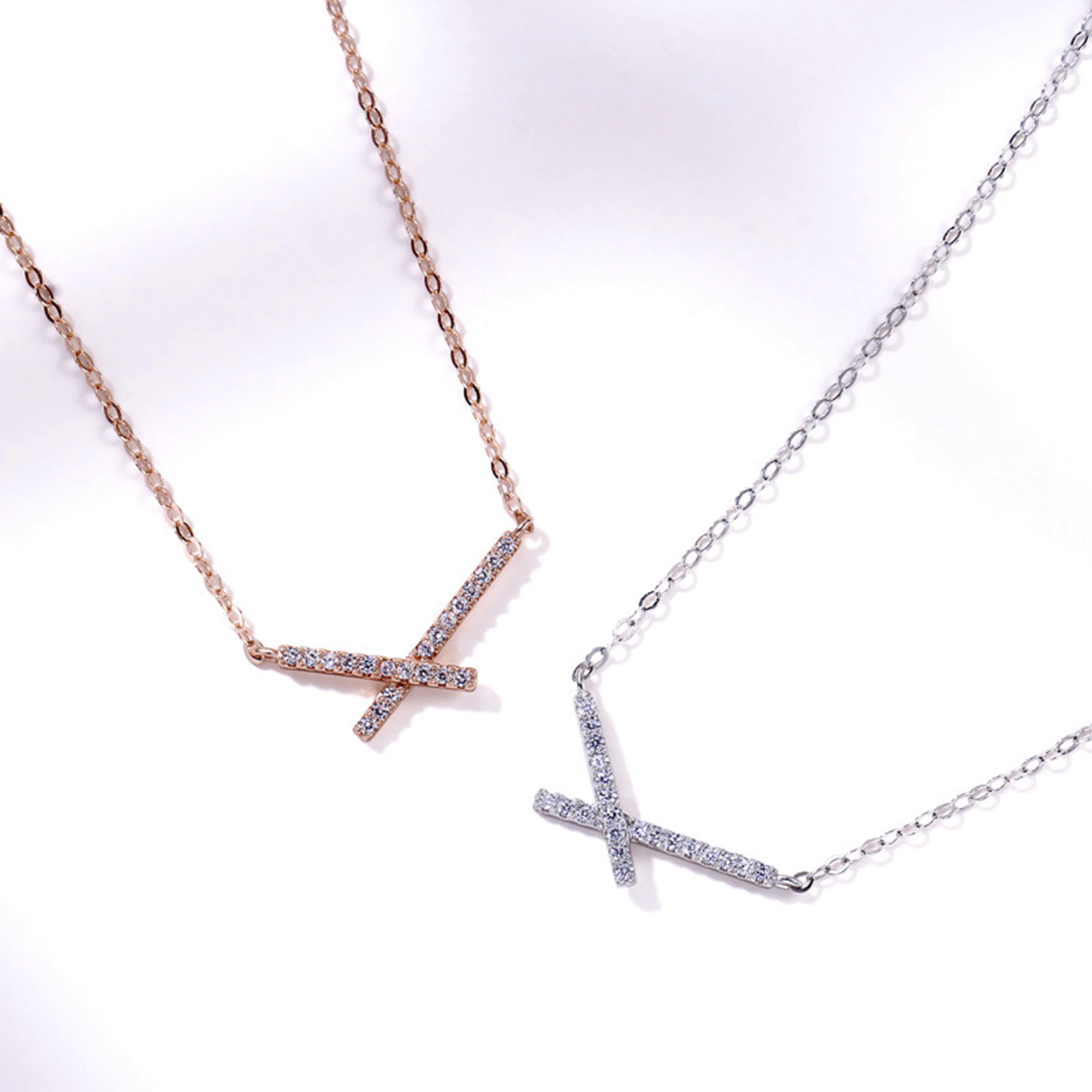 S925 Jewelry Rose Gold Pure Silver Necklace Women's Diamond Set Cross Letter Simple Fashion Clavicle Chain Ins Holiday Gift
S925 Jewelry Rose Gold Pure Silver Necklace Women's Diamond Set Cross Letter Simple Fashion Clavicle Chain Ins Holiday Gift
