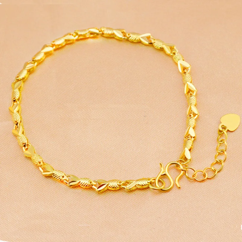 Luxury 24K 9999 Pure Gold real gold Fashion trend women's small fish bracelet
Luxury 24K 9999 Pure Gold real gold Fashion trend women's small fish bracelet
