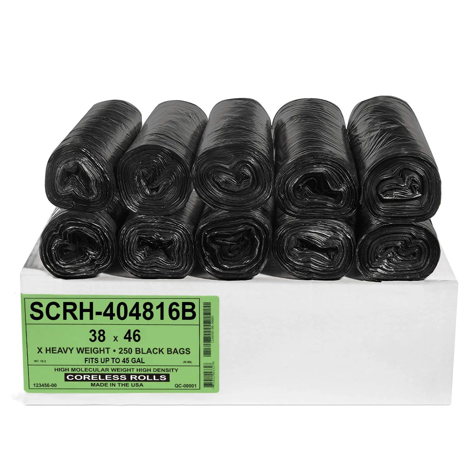 40-45 Gallon Heavy Duty Trash Bags, High Density 16 Micron, Pack of 250 for Home and Office Use
40-45 Gallon Heavy Duty Trash Bags, High Density 16 Micron, Pack of 250 for Home and Office Use