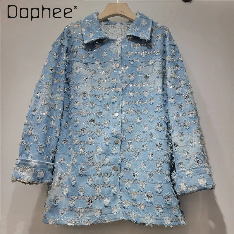 Heavy Industry Hollow Sequin Denim Jacket Women 2026 Spring Summer New Street Loose Casual Versatile Fashion Jacket Top
Heavy Industry Hollow Sequin Denim Jacket Women 2026 Spring Summer New Street Loose Casual Versatile Fashion Jacket Top