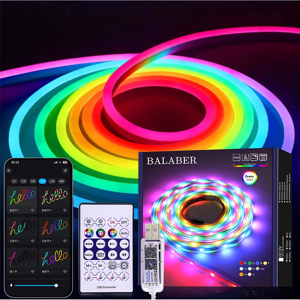 5V RGB Neon Strip Light 1M 2M 4M 5M USB Waterproof Flexible Ribbon Tape Neon Lights With Bluetooth Remote Control For Home Decor
5V RGB Neon Strip Light 1M 2M 4M 5M USB Waterproof Flexible Ribbon Tape Neon Lights With Bluetooth Remote Control For Home Decor