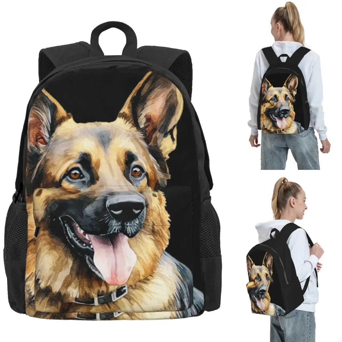 Watercolor German Shepherd Backpack Daypack Large Capacity Children BookBag School Bag Shoulder Bags for Men Women
Watercolor German Shepherd Backpack Daypack Large Capacity Children BookBag School Bag Shoulder Bags for Men Women