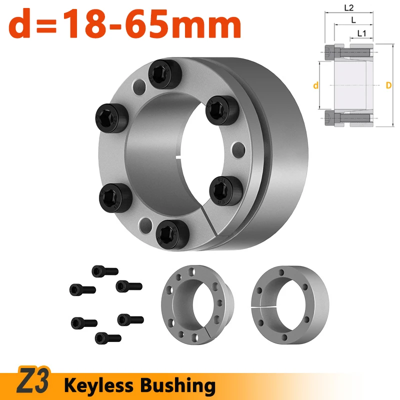 1pcs Z3 Keyless Bushing Connection Tension Shaft Locking Assembly Device Expansion Sleeve Coupling Diaphragm Disk ID 18-65mm
1pcs Z3 Keyless Bushing Connection Tension Shaft Locking Assembly Device Expansion Sleeve Coupling Diaphragm Disk ID 18-65mm