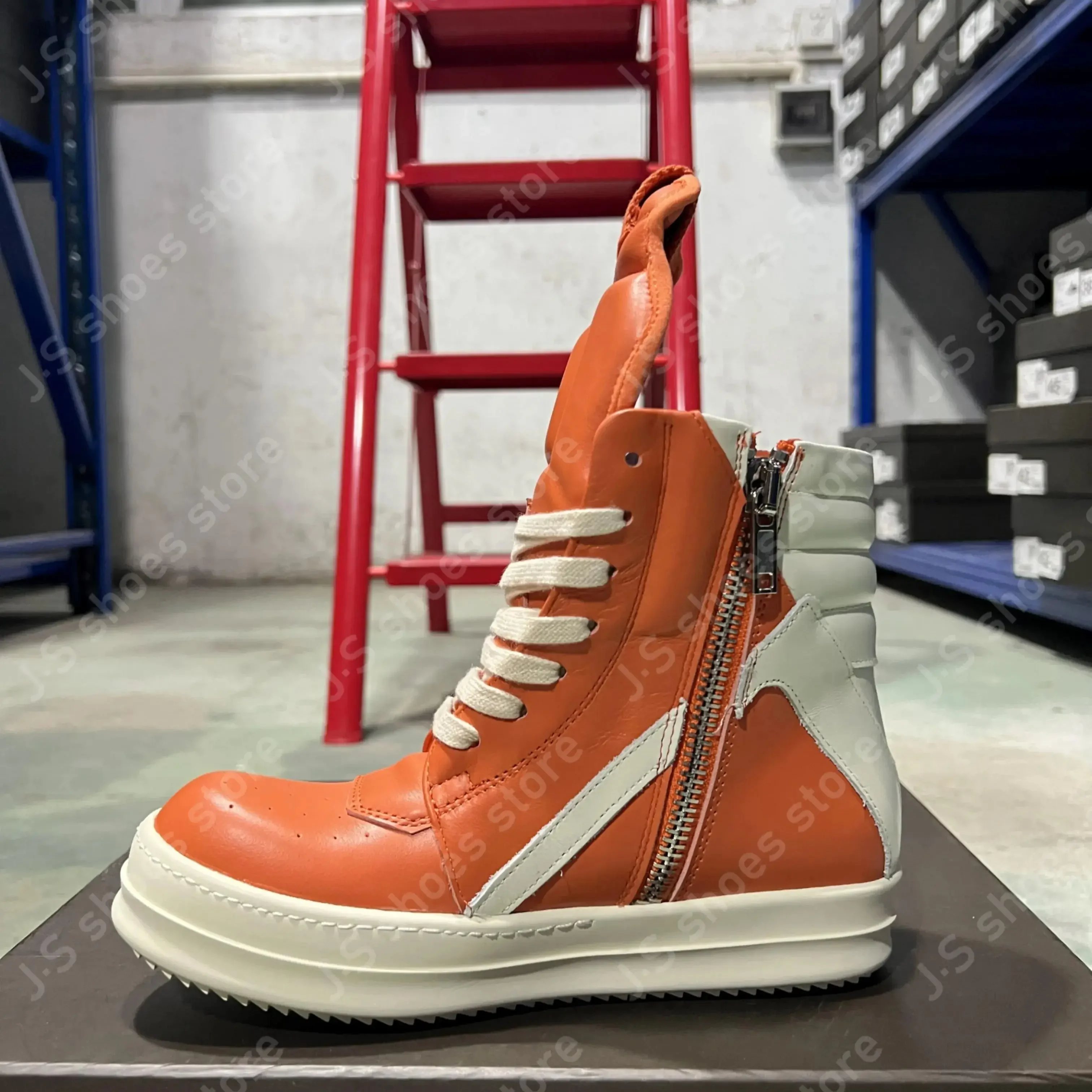 Ricks Design Orange Leather High Top Shoe Geobasket Owens Quality Men Shoes Owen Women Sneaker Casual Owens Genious Ankle Boots
Ricks Design Orange Leather High Top Shoe Geobasket Owens Quality Men Shoes Owen Women Sneaker Casual Owens Genious Ankle Boots