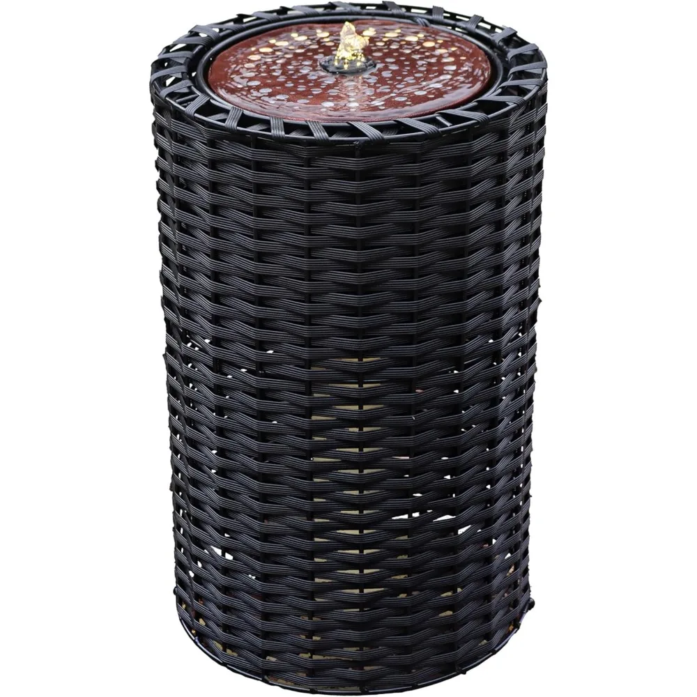 Cylinder Indoor/Outdoor Water Fountain - 20.5-Inch - with Plastic Wicker Design and LED Lights
Cylinder Indoor/Outdoor Water Fountain - 20.5-Inch - with Plastic Wicker Design and LED Lights