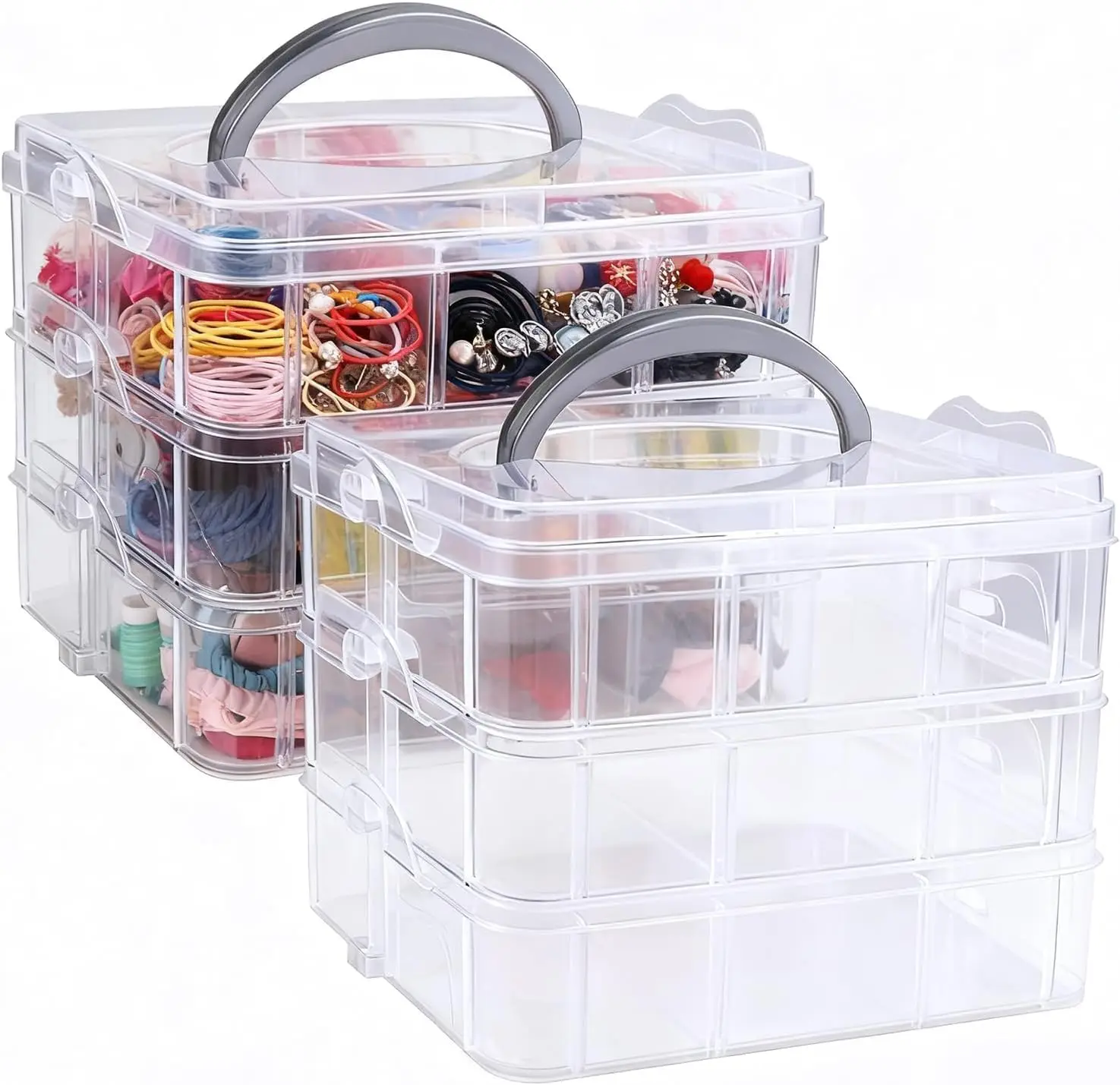 2pack 3-Tier Stackable Storage Container Box with Adjustable Compartments for Kids Toys, Art Crafts, Jewelry, Supplies,Tools Storage-18 Compartments, 5.91" L x 5.91" W x 5.12" H
2pack 3-Tier Stackable Storage Container Box with Adjustable Compartments for Kids Toys, Art Crafts, Jewelry, Supplies,Tools Storage-18 Compartments, 5.91" L x 5.91" W x 5.12" H