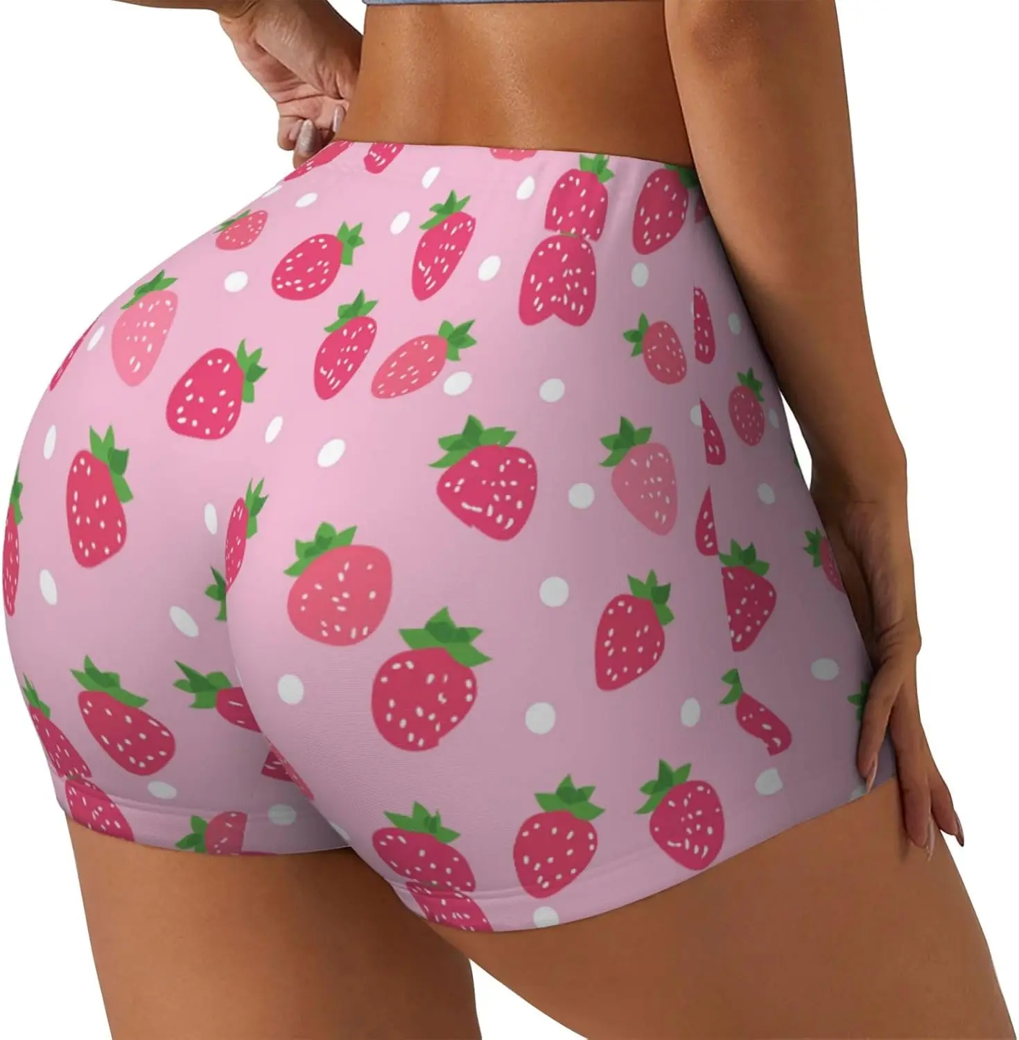 Pink Workout Shorts for Women Strawberry Athletic Shorts Stretchy Biker Shorts Compression Ladies Short for Gym Print
Pink Workout Shorts for Women Strawberry Athletic Shorts Stretchy Biker Shorts Compression Ladies Short for Gym Print