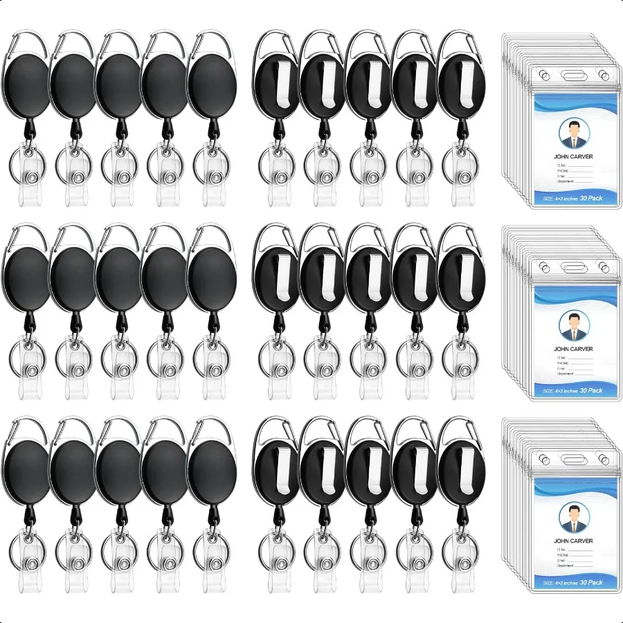 30 Pack Heavy Duty Retractable Badge Reel with Waterproof Vertical Name Badge ID Card Holders and Key Ring for Card Keychain Ba
30 Pack Heavy Duty Retractable Badge Reel with Waterproof Vertical Name Badge ID Card Holders and Key Ring for Card Keychain Ba