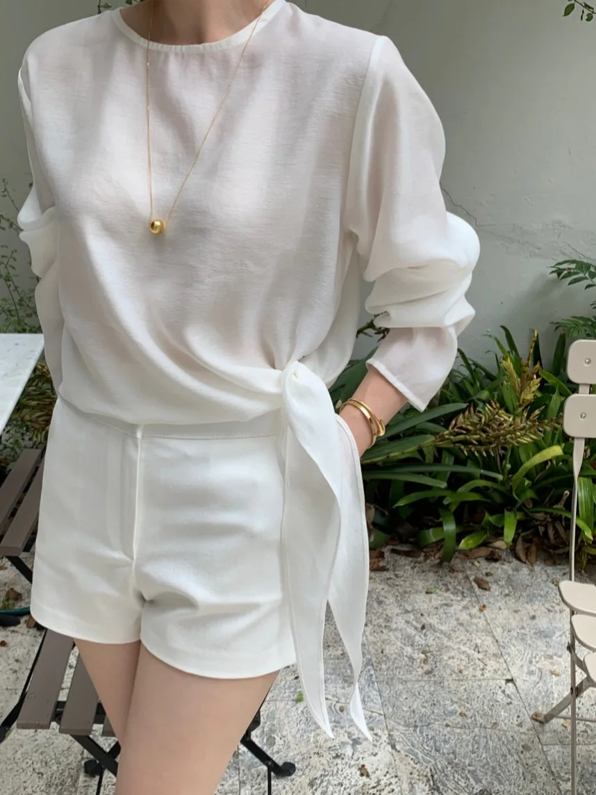 Chic Summer Loose Fit Long Sve round Ne irt Women's Top Versatile Thin Design Sensation Casual Commute Sle
Chic Summer Loose Fit Long Sve round Ne irt Women's Top Versatile Thin Design Sensation Casual Commute Sle