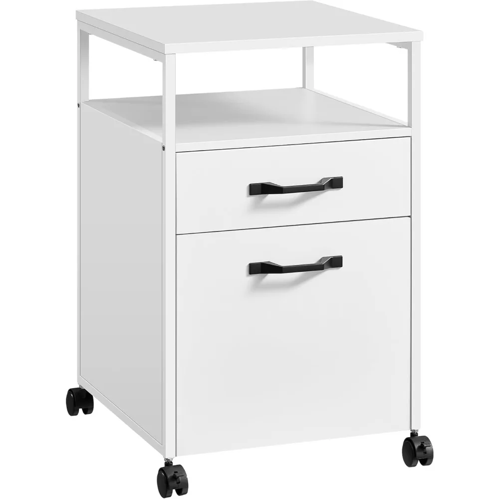 File Cabinet, Mobile Filing Cabinet with Wheels, 2 Drawers, Open Shelf, for A4, Letter Size, Hanging File Folders, Cloud White
File Cabinet, Mobile Filing Cabinet with Wheels, 2 Drawers, Open Shelf, for A4, Letter Size, Hanging File Folders, Cloud White