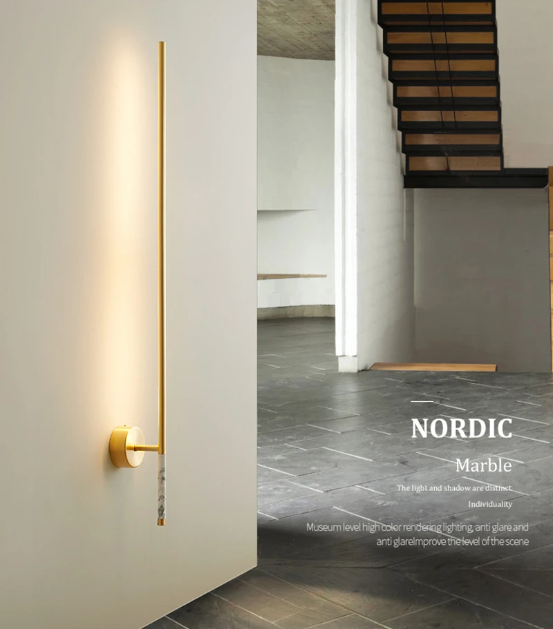 Nordic Copper Marble Wall Light LED Long Atmosphere Lamp Interior Decor Wall Light Living Room Aisle Corridor Bedside Stair Lamp
Nordic Copper Marble Wall Light LED Long Atmosphere Lamp Interior Decor Wall Light Living Room Aisle Corridor Bedside Stair Lamp